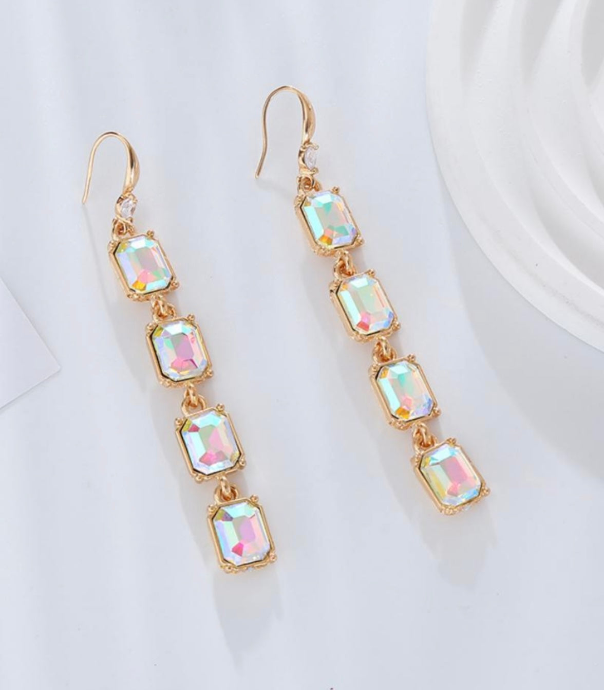 “Diamond chandelier” earring set