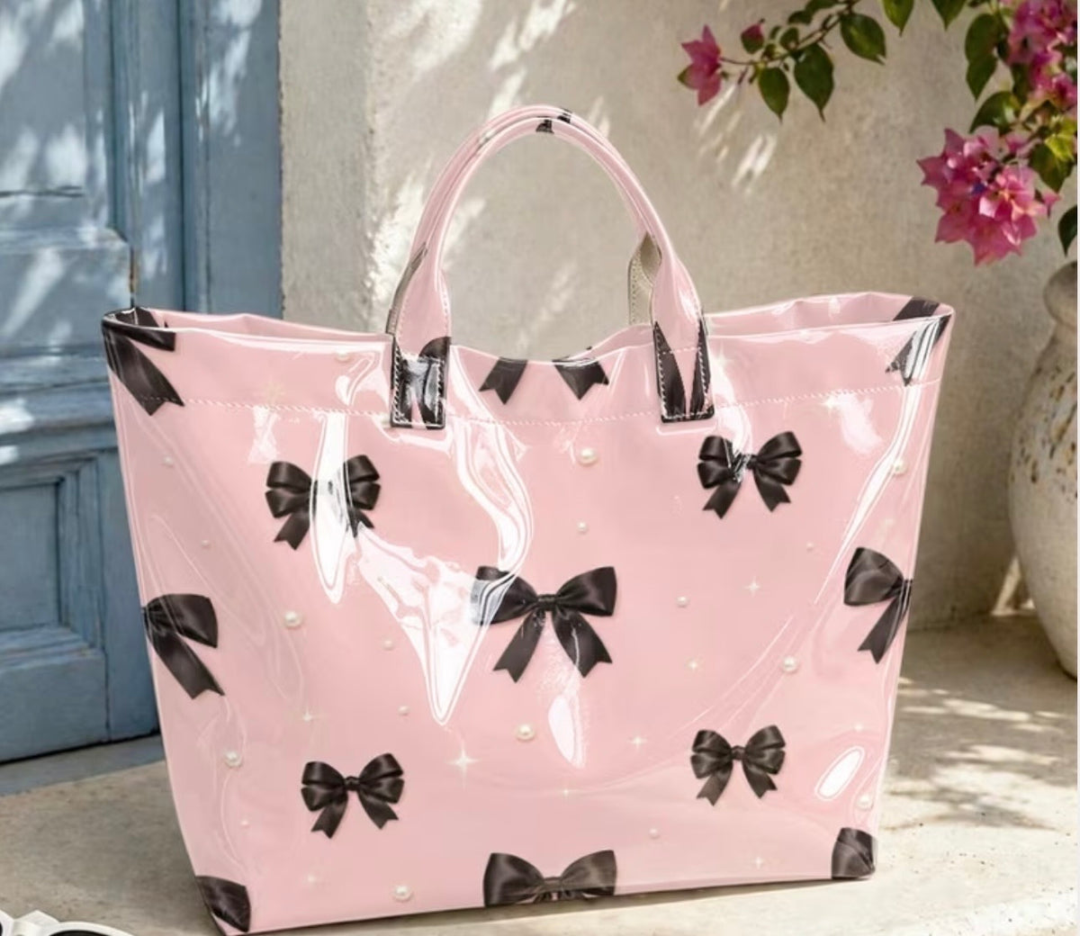 Black Bow Tote Bag